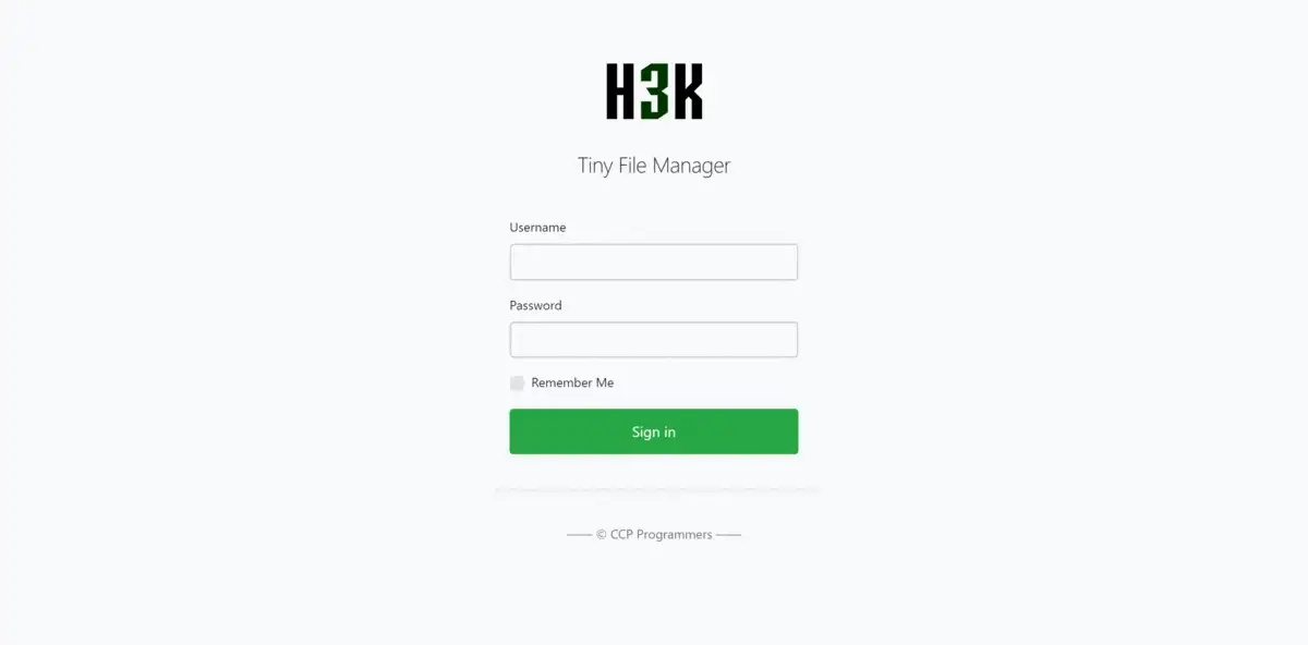 TinyFileManager 在线文件管理器登录界面