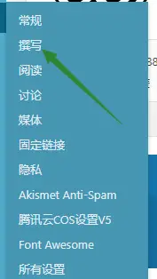 WordPress 撰写设置菜单